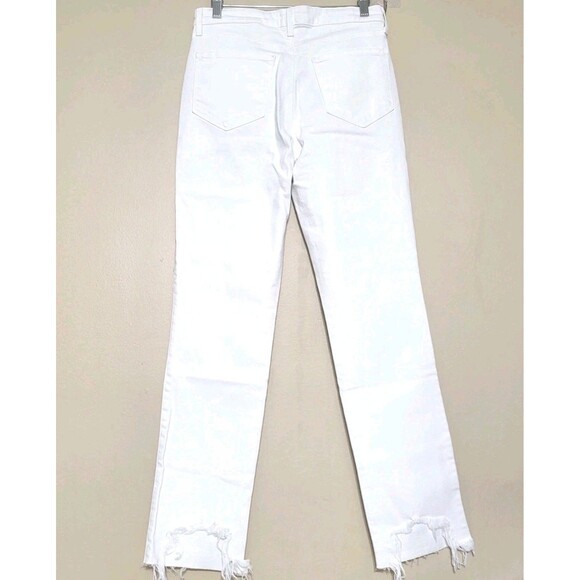 L'Agence Draya High Rise Slim Straight Jeans - Blanc MSRP $315 NWOT 24 Holiday - Picture 7 of 12